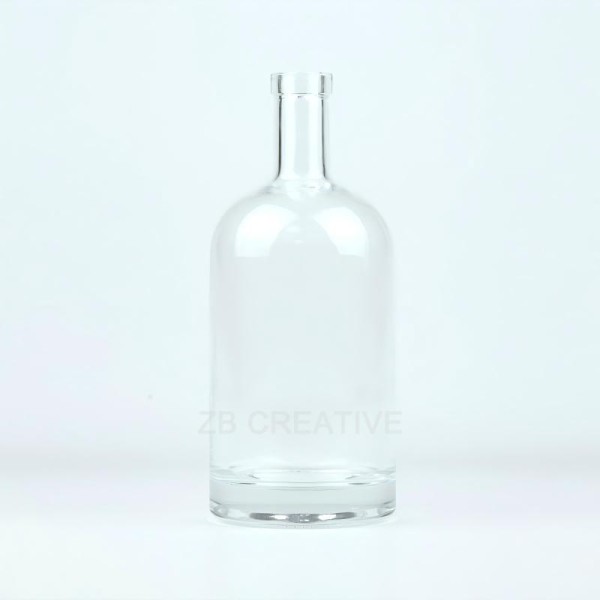 Large Vodka Glass Bottle 1000ml Cork Closure Premium Spirits Packaging Crystal White 750g CY-1026