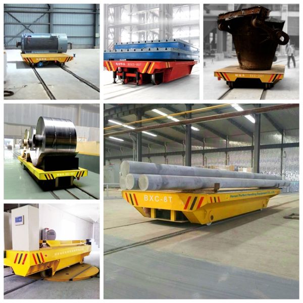 Тяжелая материальная тележка передачи изогнула рельсы двигая рабочую силу спасения плоского автомобиля