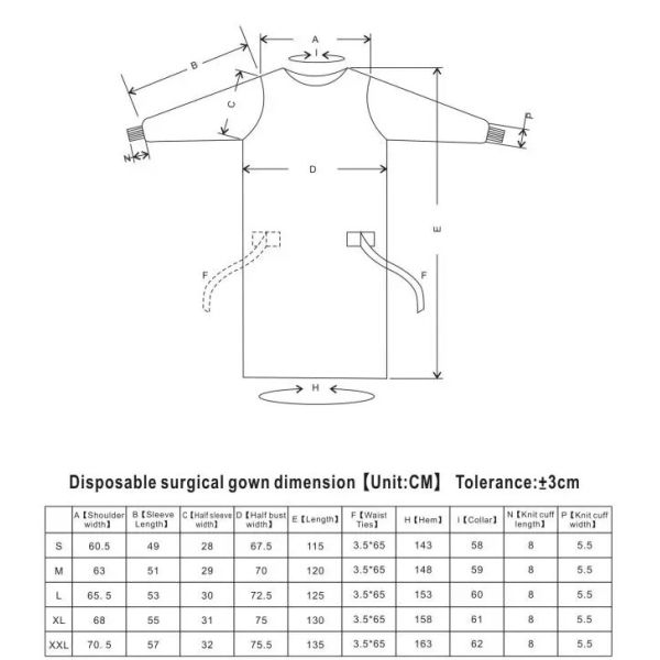 Disposable surgical supplies include ETO sterile latex glove and surgical gown