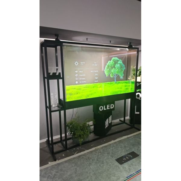 77-inch Transparent Display Unit vertical display case matrix Splicing Screen Seamless 1.8mm Video Wall for Advertising Display