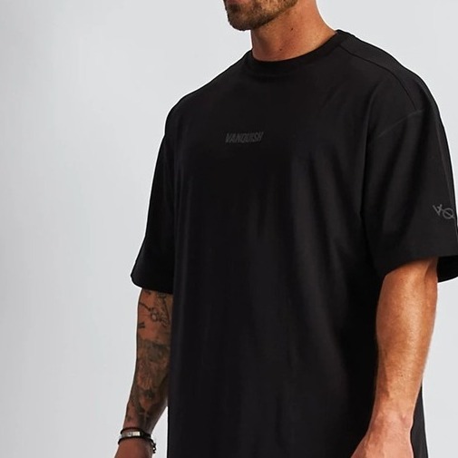 Summer Essential Men's Oversized T-shirt in Knitted Weaving Method and Print Pattern