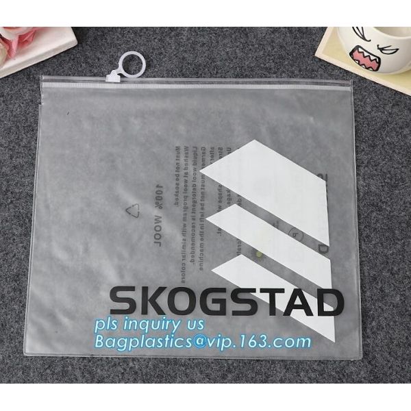 Biodegradable eco-friendly slider k frosted EVA bag, PVC Wash Bag With Slider Zipper, Eco-friendly plastic puller