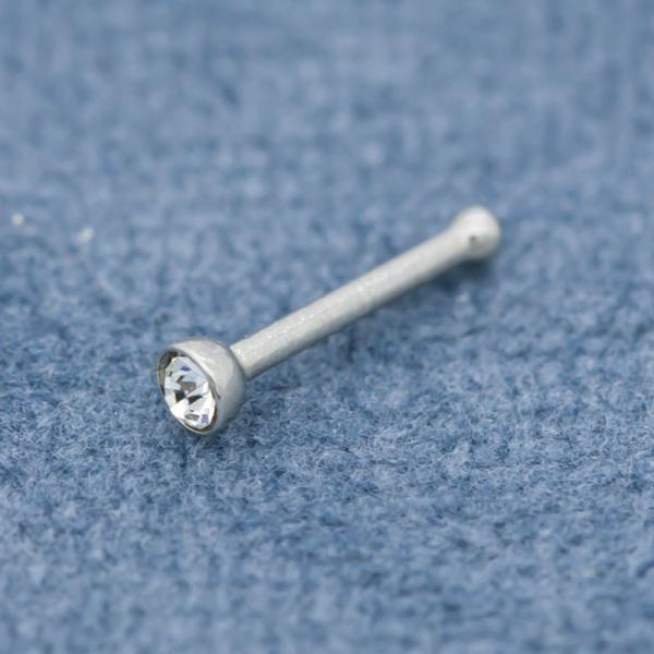Shiny Colorful Crystals 316L surgical steel nose stud 20G 0.8mm