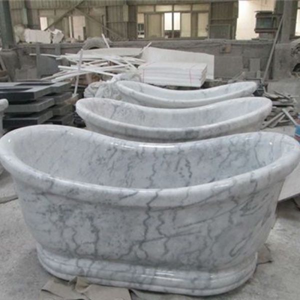 Installation Type Freestanding Modern Design Natural Stone Marble Oval Bathtub 2024