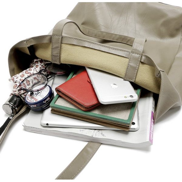 PU leather shoulder bag handbag simple retro long section of women's handbags shopping bags