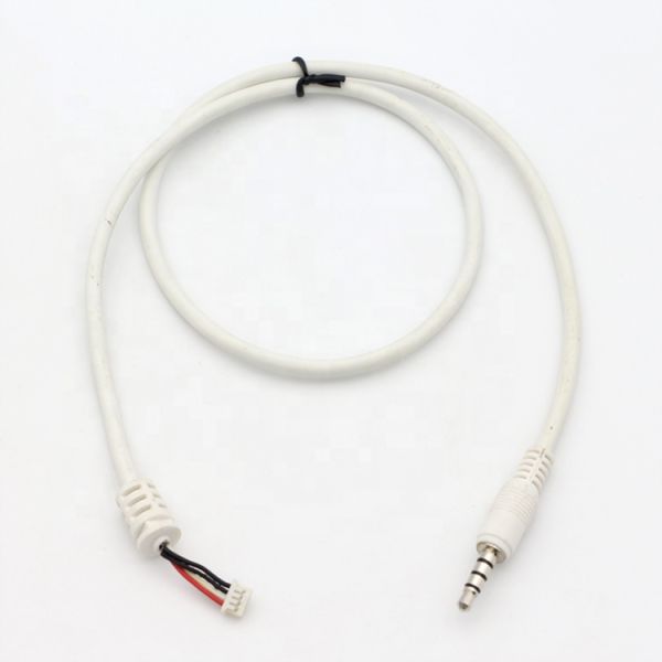 Custom White 3.5mm TRRS Audio DC Jack to JST 2.0mm 2.54mm Pitch Connector Assembly Cable