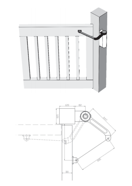 Crank Type Swing IP55 Automatic Door Closer Outdoor Waterproof Auto Door Opener