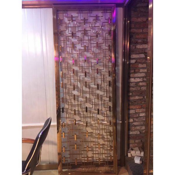 Luxury Hotel Lobby Partition Screen Polished Stainless Steel
