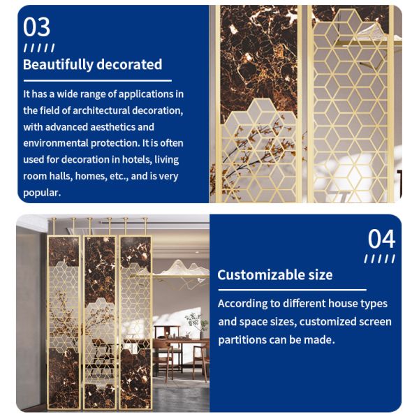 Modern Decorative Metal Room Divider Rust Resistance Customization For Home Entrance