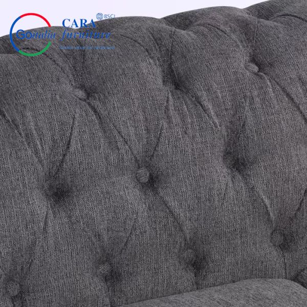 ODM Wood Leg Double Seat Fabric Home Living Room Small Sofa Furniture Grey Sofa Set With Armrest