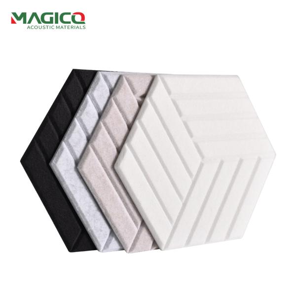Améliorez les solutions acoustiques grâce aux panneaux acoustiques en fibre de polyester, panneaux muraux acoustiques en fibre PET avec des designs muraux 3D élégants pour le contrôle du bruit
