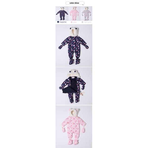 Online Wholesale Designer Pink Grey Purple Cheap Plain Cute Funny Unisex Warm Newborn Baby Rompers For Winter