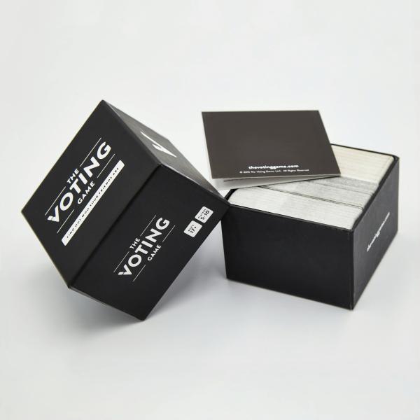 Custom Printing Cardboard Flash Cards Paper Packaging With Black Box Gift Card Games Paper Boxes For Playing Cards