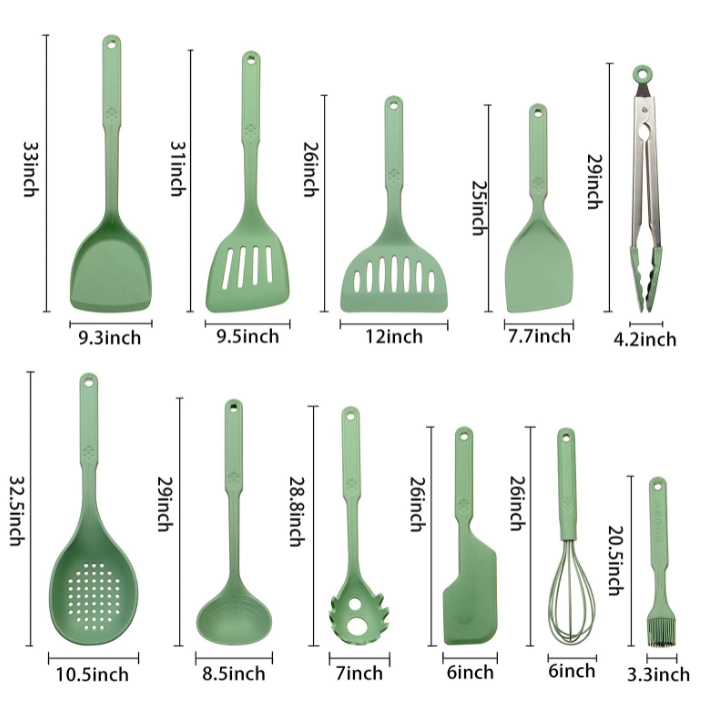 Kitchen cooking utensils set-11 pieces of non-stick silicone cooking