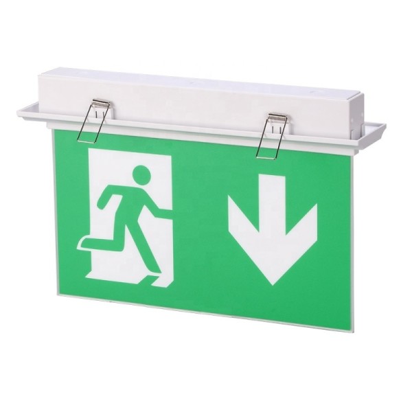 IP20 Rated CE Double Sided LED Emergency Exit Sign 3 Hours Battery Operated L211M