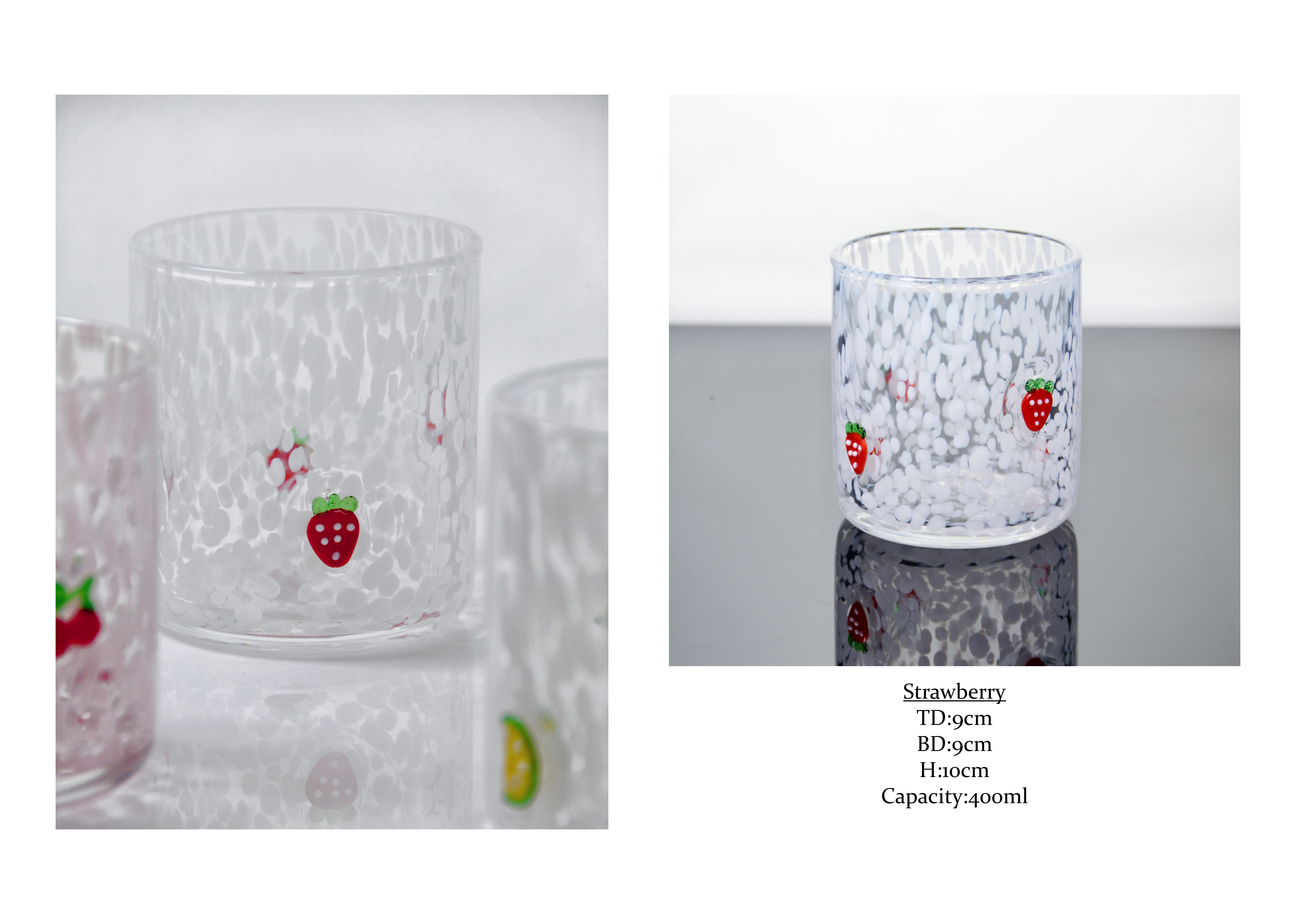 Tumbler Drinking Glasses hand crafted with dreamy confetti patterns and fruity designs that bring joy to your table setting