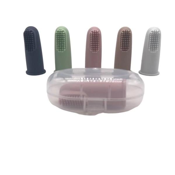 OEM ODM Infant Finger Toothbrush 360 Degree Silicone Finger Toothbrush For Newborn Babies