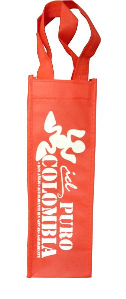 100g Red with white logo shopping non woven carry bag for wine