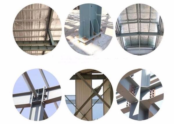 Structural Steel Frame Building , Large Span Prefabricated Metal Workshop Building