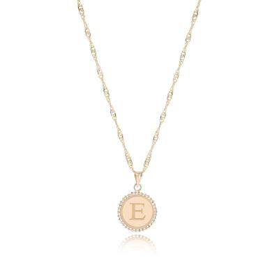 18K Gold ‘E’ Pendant Necklac
