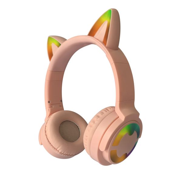Наушники СИД уха кота шлемофона Bluetooth стерео детей беспроводные