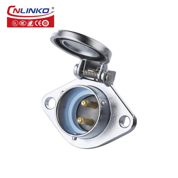 CNLINKO IP68 Waterproof M20 2 Pin Butt Plug High Voltage 2 Pin Electrical Connector