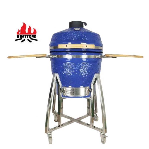 KIMSTONE Kamado 22 Inch L Keramik Grill Blue Barbeque Charcoal Industrial Machine Mini Chicken Griller BBQ Egg Grill Smoker