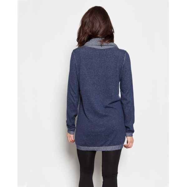 Funnel Neck Plaited Knit Pullover Sweater 70 % Cotton 20 % Nylon 10 % Silk Material