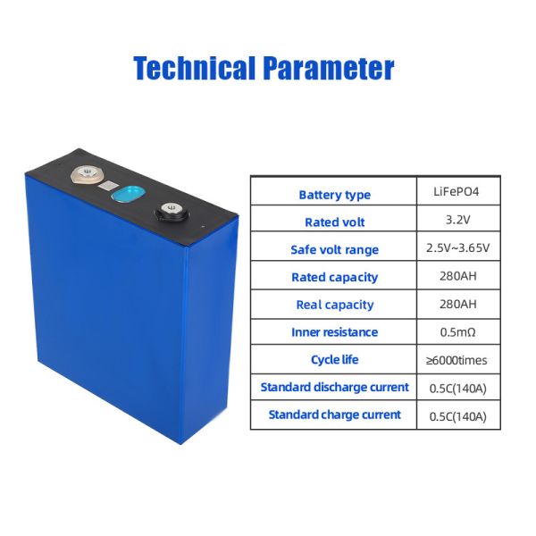 Grade A 3.2V 272Ah Lithium Ion LFP Cell with Screw Terminal for Deep Cycle Applications