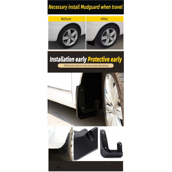 UV Resistant Car Tyre Mudguard Black PVC Mercedes Gla Mud Flaps