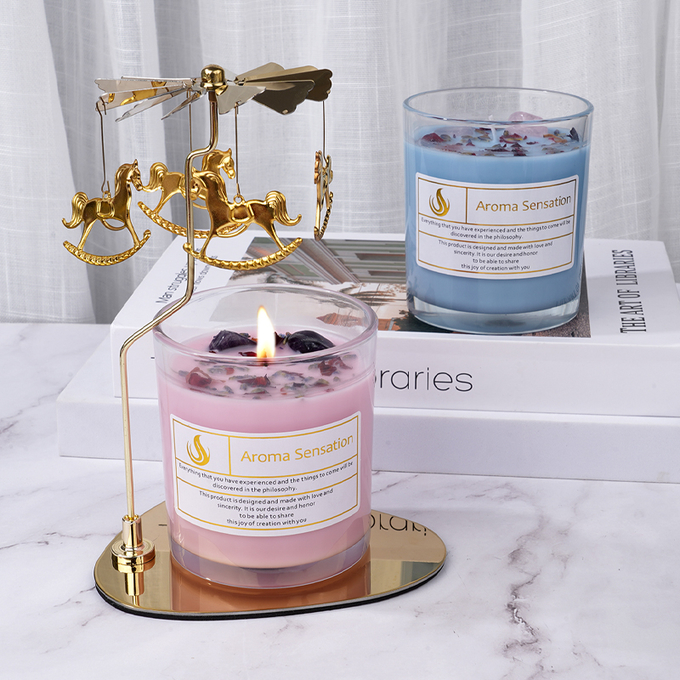 4 Color Christmas Scented Candles In Glass Jars With Private Label