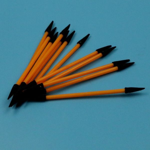 TX750 Lint Free Orange Handle Mini Pointed Sponge Stick Double Ended Small Cleanroom Foam Swab For Detailing Cleaning
