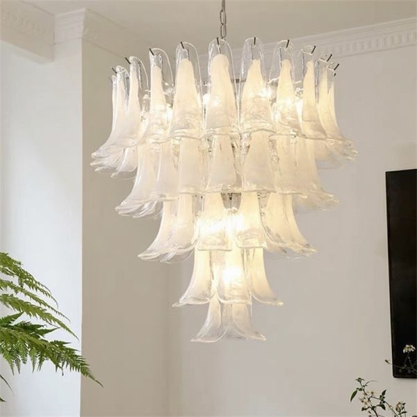 JYLIGHTING Modern Luxury Glass Hanging Pendant Lamp Home Living Room Hotel Bedroom Restaurant Decorative 40 50 60 80cm E14 Chandelier Light Modern Pendant Light