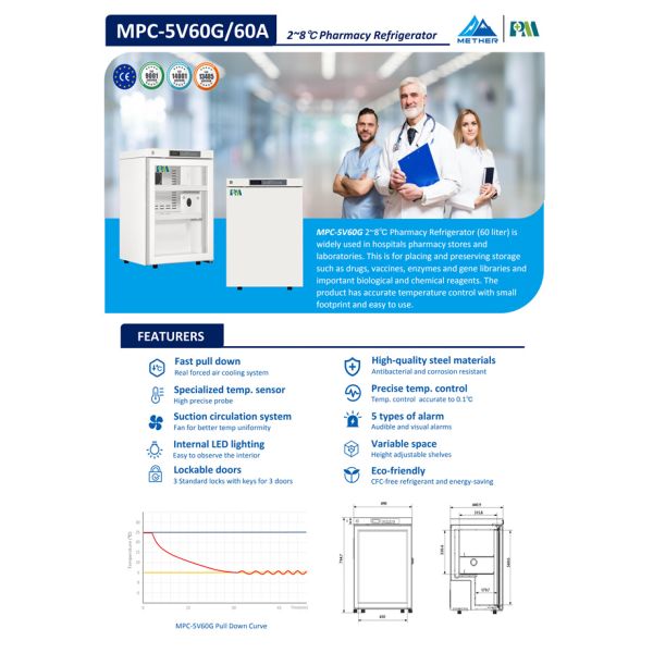 Холодильник медицинской ранга Promed 60L мини для вакцин