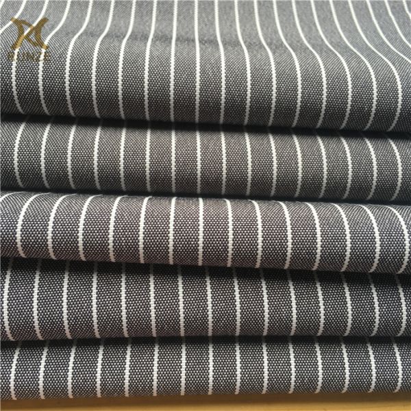 300D*300D Cation Polyester Woven Plain 7MM Stripe Suiting Fabric Linen Fabric for Fashion
