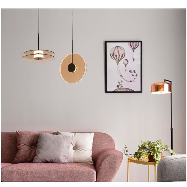 Modern Round Color Pendant Light Bedside Dining Living Room Bedroom Eclipse Pendant lamp(WH-GP-148)