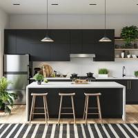 Australian Kitchen Cabinet Wooden Modular Melamine Luxury Wood Modern Kitchen Furniture Cabinets for Villa