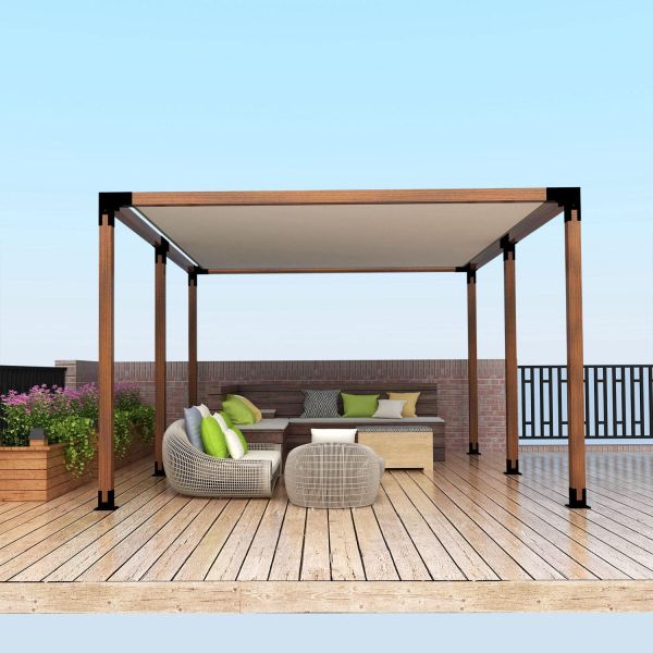 Apoyo de madera Metal Acero 4 * 4 6 * 6 Pergola Kits para patio al aire libre Diseño de Surealong