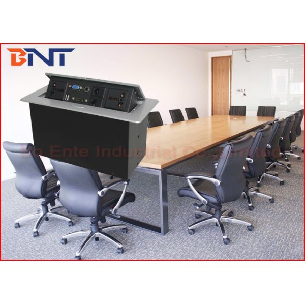 Zinc Alloy BNT Desk Pop Up Sockets For Table Cable Cubby 266 * 118 Mm