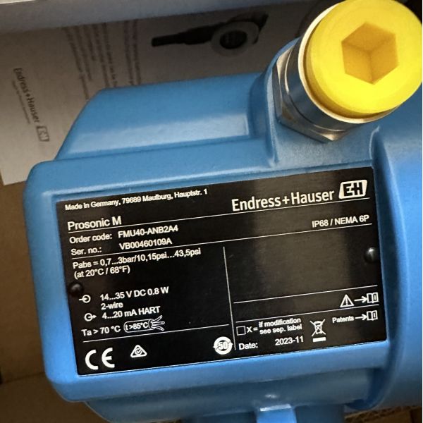 Endress+Hauser FMU40-ANB2A4 | Prosonic M Ultrasonic Level Transmitter, 2x 4-20mA, 100-230V AC