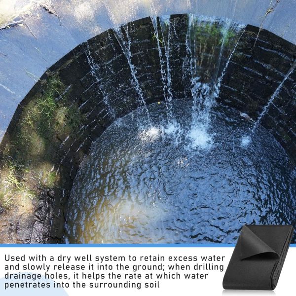 Geotextile Landscape, 4ft X 50ft & 6oz Geotextile Fabric, PP Drainage 350N Tensile Strength & 440N Load Capacity, For Driveway & Road Stabilizationr, Erosion Control, French Drains