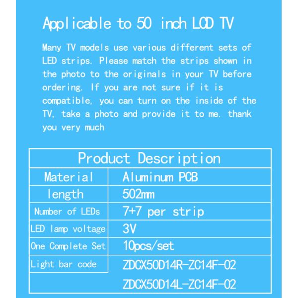 LT-50E560 LT-50E350 Haier TV Backlight LE-5018 CX500DLEDM ZDCX50D14R-ZC14F-02