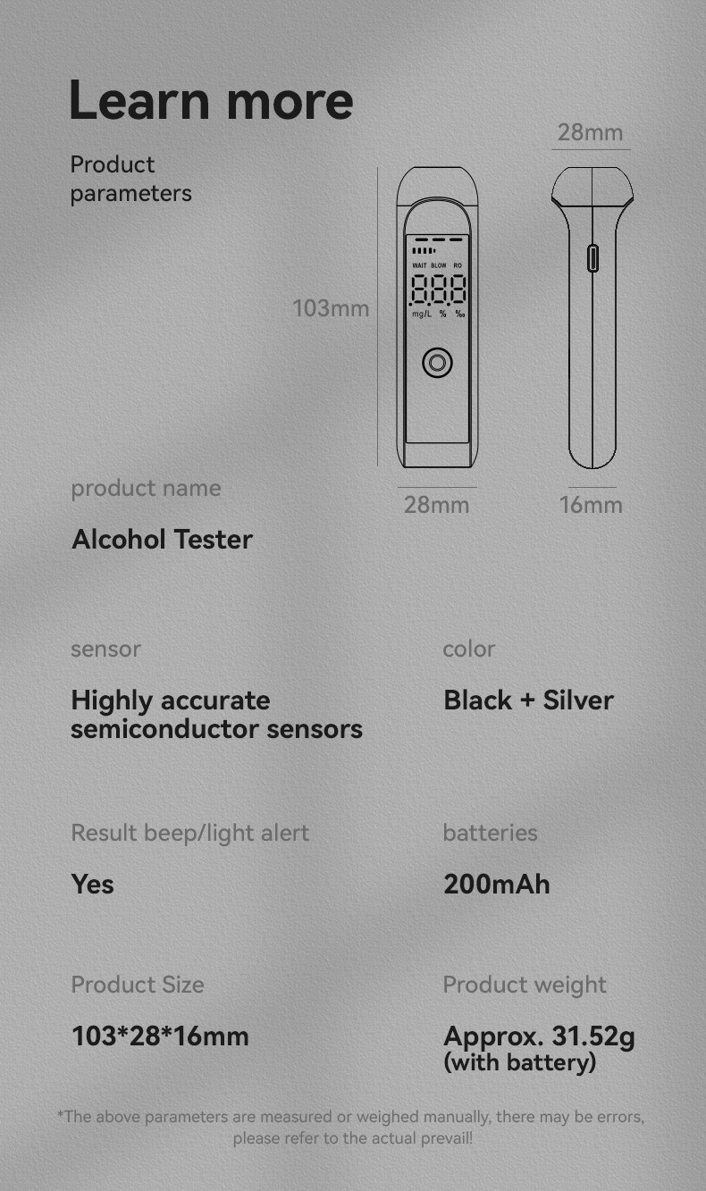 Неконтактный анализатор дыхания Mr black1000 компактный домашний анализатор дыхания