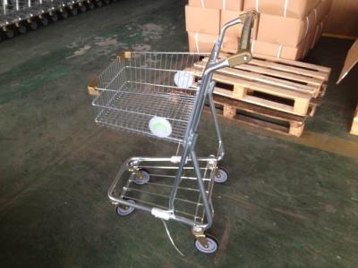 40L Steel single basket Shopping cart with two sides round steel plate logo