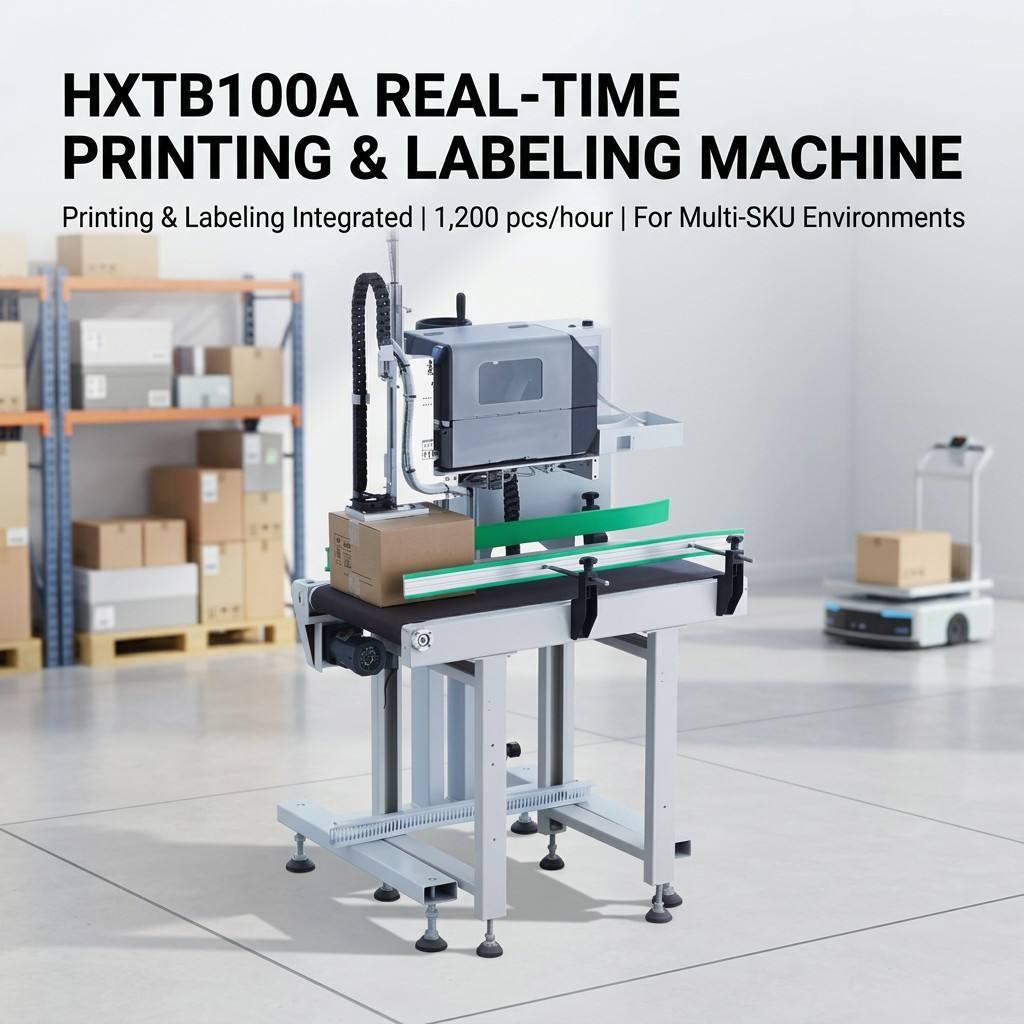 HXTB100A Real-Time Printing and Labeling Machine For Multi SKU E-commerce Logistics Production