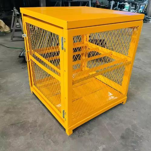 Storage Mesh Gas Bottle Cage Yellow Blue Steel Stackable Propane Tank Cage