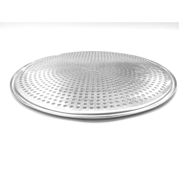 17 inch perforated round aluminum pizza pan punched pizza tray baking tray for bakery or restaurant or bar