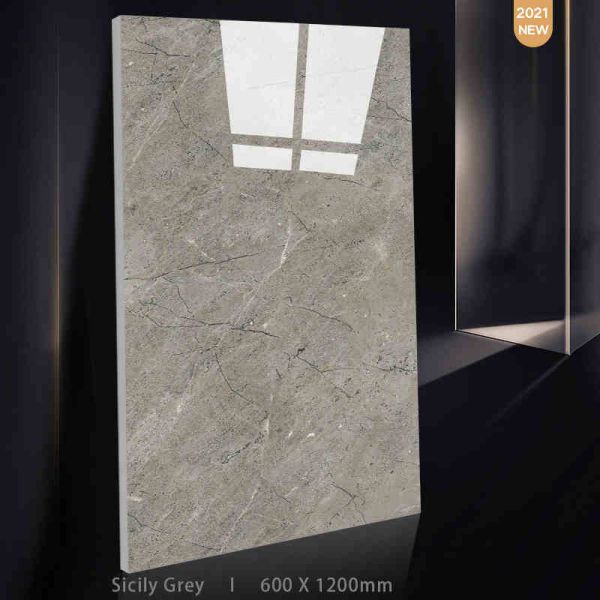 600 X 1200 MM Grey Vintage Textured Stone Imitation Surface Modern Bathroom Tiles