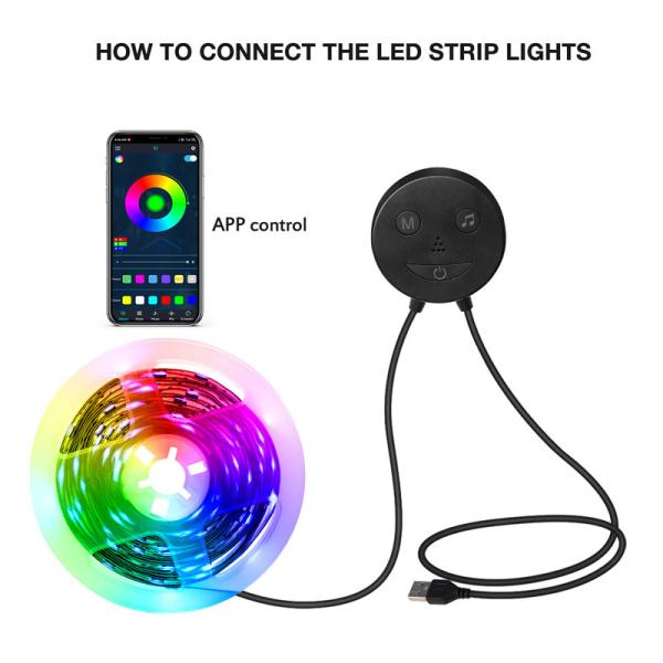 Led Bluetooth Rgb Light Strip For Tv Background Indoor Decoration