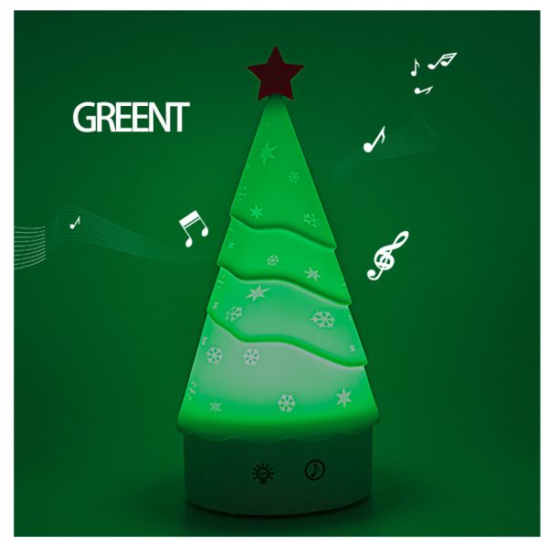 Luz de noite de árvore de Natal ecológica personalizada com controle táctil e função de música